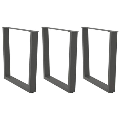 Ruokapöydän jalat V-muotoinen 3 kpl Antrasiitti 80x(72-73,3) cm