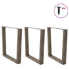 Ruokapöydän jalat V-muoto 3 kpl Luonnonteräs 80x(72-73,3) cm