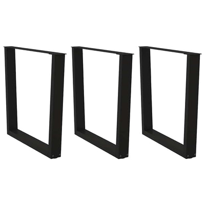 Ruokapöydän jalat V-muoto 3 kpl Musta 90x(72-73,3) cm Teräs