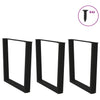 Musta ruokapöydän jalat v-muoto Crusita 90x(72-73,3)cm (3 kpl teräs)