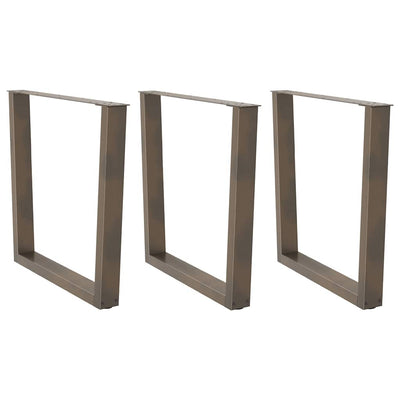 Ruokapöydän jalat V-muoto 3 kpl Luonnonteräs 90x(72-73,3) cm