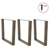 Ruokapöydän jalat V-muoto 3 kpl Luonnonteräs 90x(72-73,3) cm