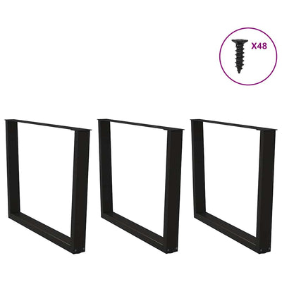 Ruokapöydän jalat V-muoto 3 kpl Musta 100x(72-73,3) cm Teräs