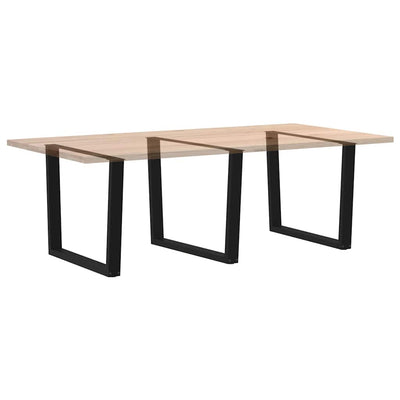 Ruokapöydän jalat V-muoto 3 kpl Musta 100x(72-73,3) cm Teräs