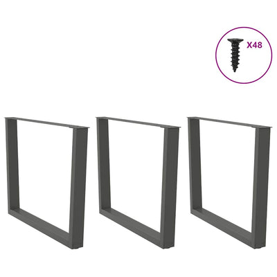Ruokapöydän jalat V-muotoinen 3 kpl Antrasiitti 100x(72-73,3)cm