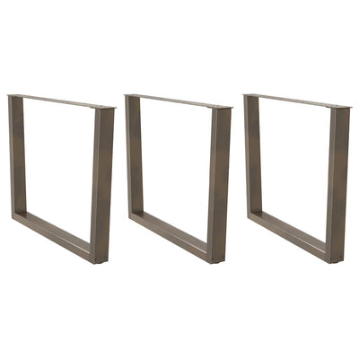 Ruokapöydän jalat V-muoto 3 kpl Luonnonteräs 100x(72-73,3) cm