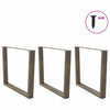Ruokapöydän jalat V-muoto 3 kpl Luonnonteräs 100x(72-73,3) cm