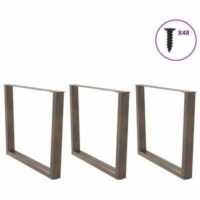 Ruokapöydän jalat V-muoto 3 kpl Luonnonteräs 100x(72-73,3) cm