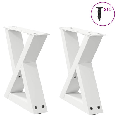 Sohvapöydän jalat 2 kpl Valkoinen 30x(30-31,3) cm Teräs