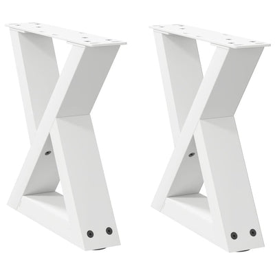 Sohvapöydän jalat 2 kpl Valkoinen 30x(30-31,3) cm Teräs