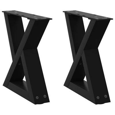 Sohvapöydän jalat 2 kpl Musta 40x(30-31,3) cm Teräs