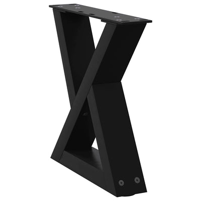 Sohvapöydän jalat 2 kpl Musta 40x(30-31,3) cm Teräs