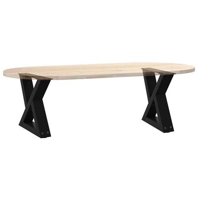 Sohvapöydän jalat 2 kpl Musta 40x(30-31,3) cm Teräs