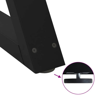 Sohvapöydän jalat 2 kpl Musta 40x(30-31,3) cm Teräs