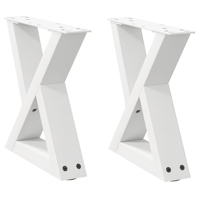 Sohvapöydän jalat 2 kpl Valkoinen 40x(30-31,3) cm Teräs