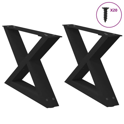Sohvapöydän jalat 2 kpl Musta 50x(30-31,3) cm Teräs