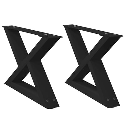 Sohvapöydän jalat 2 kpl Musta 50x(30-31,3) cm Teräs