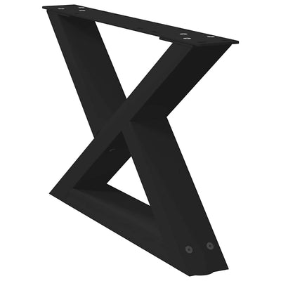 Sohvapöydän jalat 2 kpl Musta 50x(30-31,3) cm Teräs