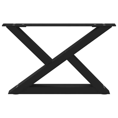 Sohvapöydän jalat 2 kpl Musta 50x(30-31,3) cm Teräs