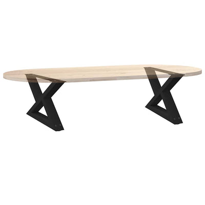 Sohvapöydän jalat 2 kpl Musta 50x(30-31,3) cm Teräs