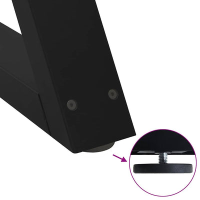 Sohvapöydän jalat 2 kpl Musta 50x(30-31,3) cm Teräs