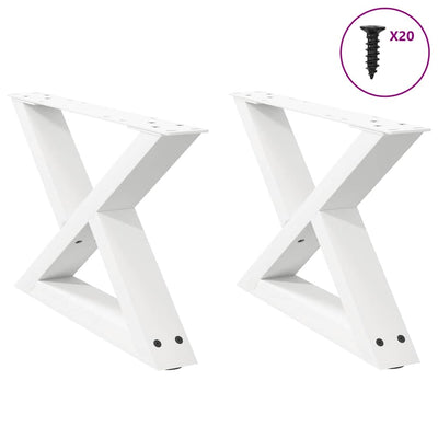 Sohvapöydän jalat 2 kpl Valkoinen 50x(30-31,3) cm Teräs