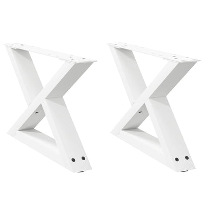 Sohvapöydän jalat 2 kpl Valkoinen 50x(30-31,3) cm Teräs