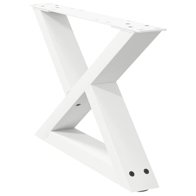 Sohvapöydän jalat 2 kpl Valkoinen 50x(30-31,3) cm Teräs