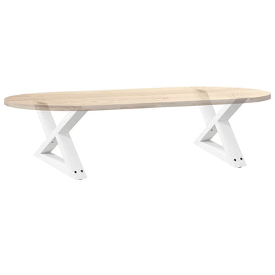 Sohvapöydän jalat 2 kpl Valkoinen 50x(30-31,3) cm Teräs