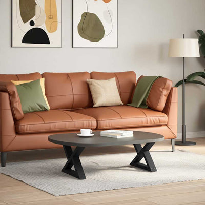 Sohvapöydän jalat 2 kpl Musta 60x(30-31,3) cm Teräs