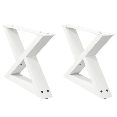 Sohvapöydän jalat 2 kpl Valkoinen 60x(30-31,3) cm Teräs