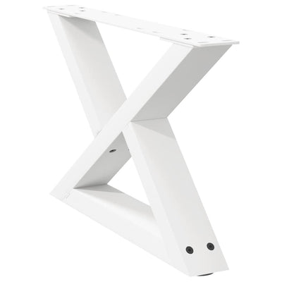 Sohvapöydän jalat 2 kpl Valkoinen 60x(30-31,3) cm Teräs