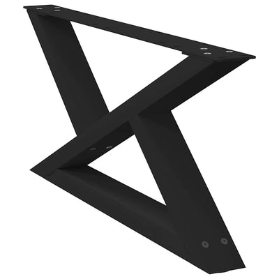Sohvapöydän jalat 2 kpl Musta 70x(30-31,3) cm Teräs