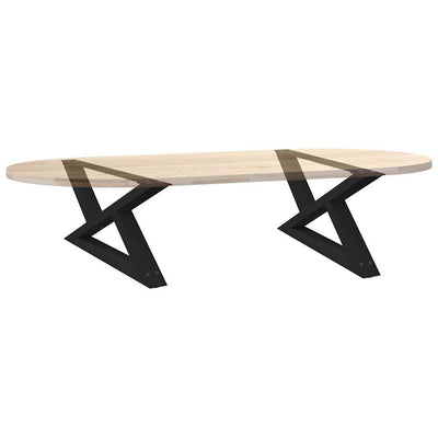 Sohvapöydän jalat 2 kpl Musta 70x(30-31,3) cm Teräs