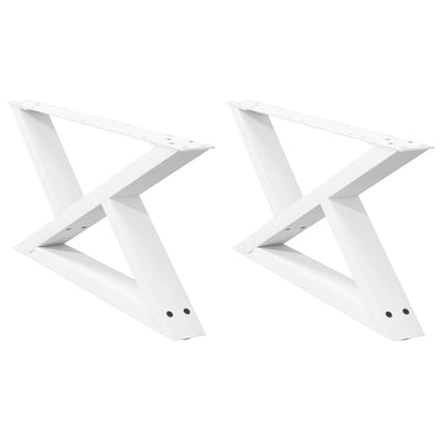 Sohvapöydän jalat 2 kpl Valkoinen 70x(30-31,3) cm Teräs