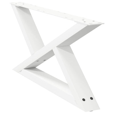Sohvapöydän jalat 2 kpl Valkoinen 70x(30-31,3) cm Teräs