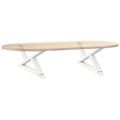 Sohvapöydän jalat 2 kpl Valkoinen 70x(30-31,3) cm Teräs