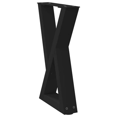 Sohvapöydän jalat 2 kpl Musta 28x(42-43,3) cm Teräs