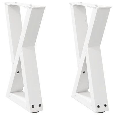 Sohvapöydän jalat 2 kpl Valkoinen 28x(42-43,3) cm Teräs