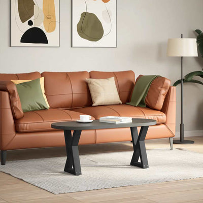 Sohvapöydän jalat 2 kpl Musta 38x(42-43,3) cm Teräs