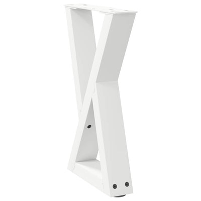 Sohvapöydän jalat 2 kpl Valkoinen 38x(42-43,3) cm Teräs