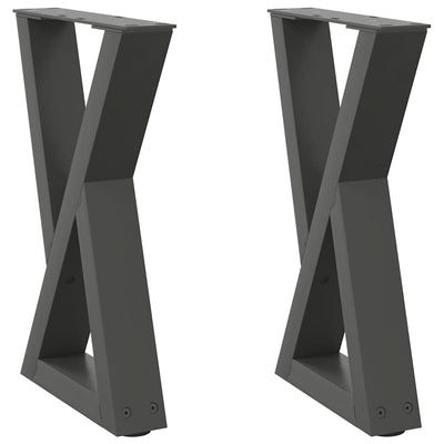 Sohvapöydän jalat 2 kpl Antrasiitti 38x(42-43,3) cm Teräs