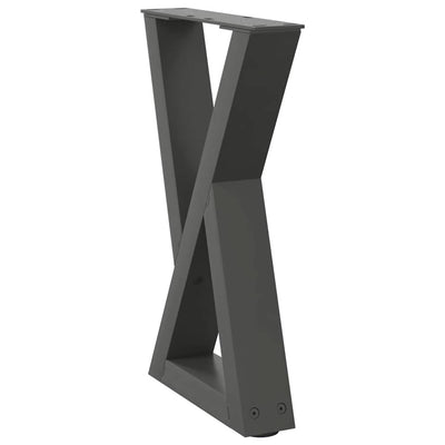 Sohvapöydän jalat 2 kpl Antrasiitti 38x(42-43,3) cm Teräs