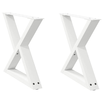 Sohvapöydän jalat 2 kpl Valkoinen 50x(42-43,3) cm Teräs