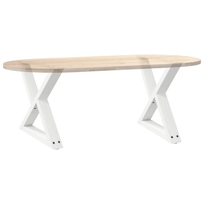 Sohvapöydän jalat 2 kpl Valkoinen 50x(42-43,3) cm Teräs