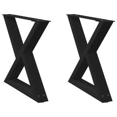 Sohvapöydän jalat 2 kpl Musta 60x(42-43,3) cm Teräs