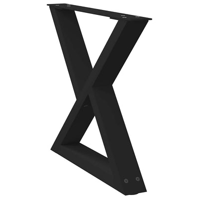 Sohvapöydän jalat 2 kpl Musta 60x(42-43,3) cm Teräs