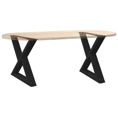Sohvapöydän jalat 2 kpl Musta 60x(42-43,3) cm Teräs