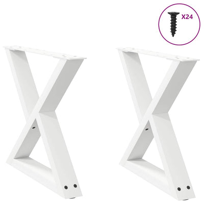 Sohvapöydän jalat 2 kpl Valkoinen 60x(42-43,3) cm Teräs