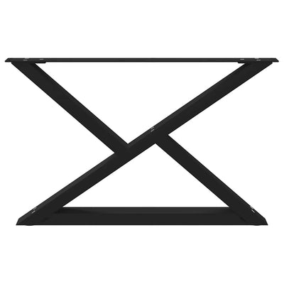 Sohvapöydän jalat 2 kpl Musta 70x(42-43,3) cm Teräs
